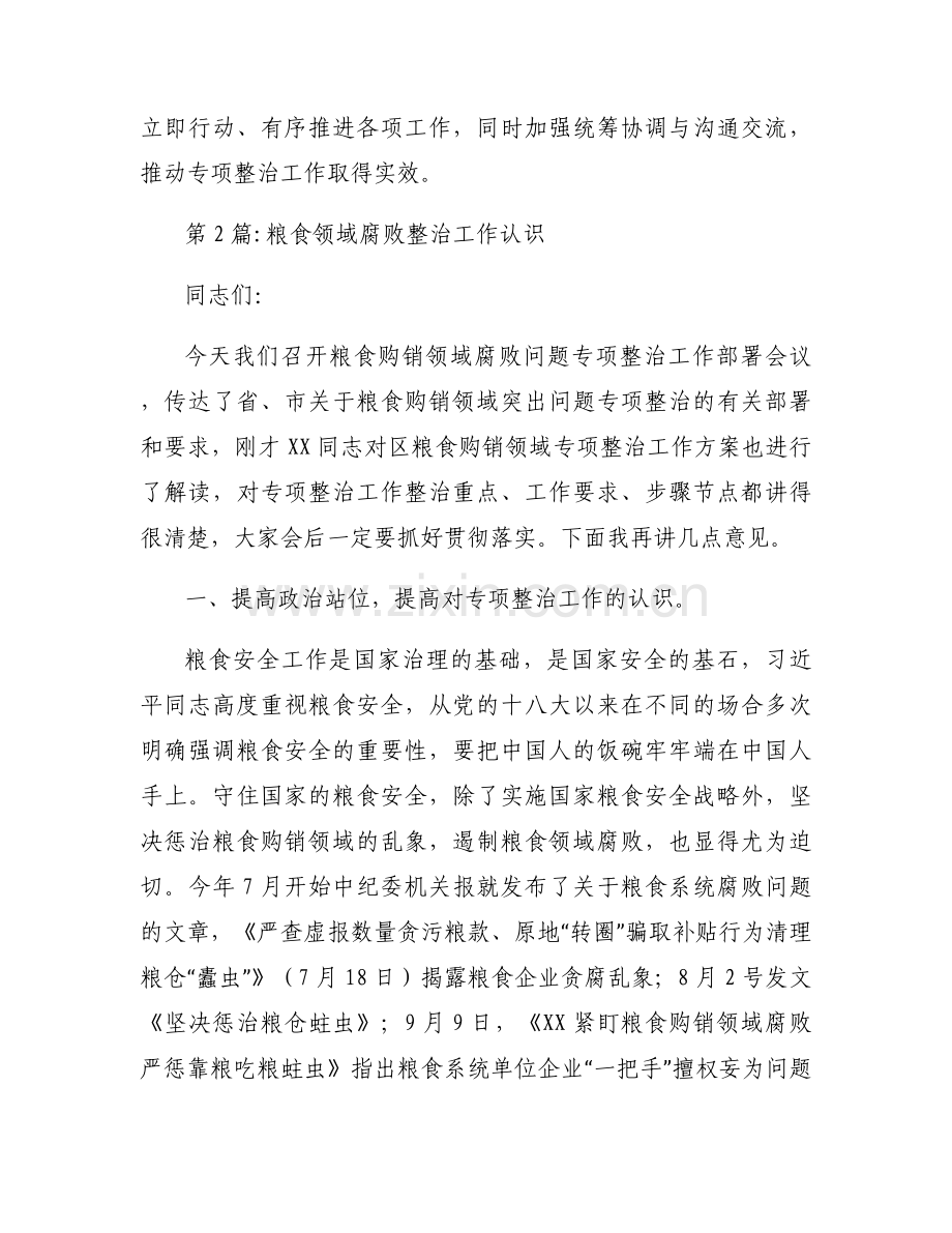 粮食领域腐败整治工作认识范文(3篇).docx_第2页