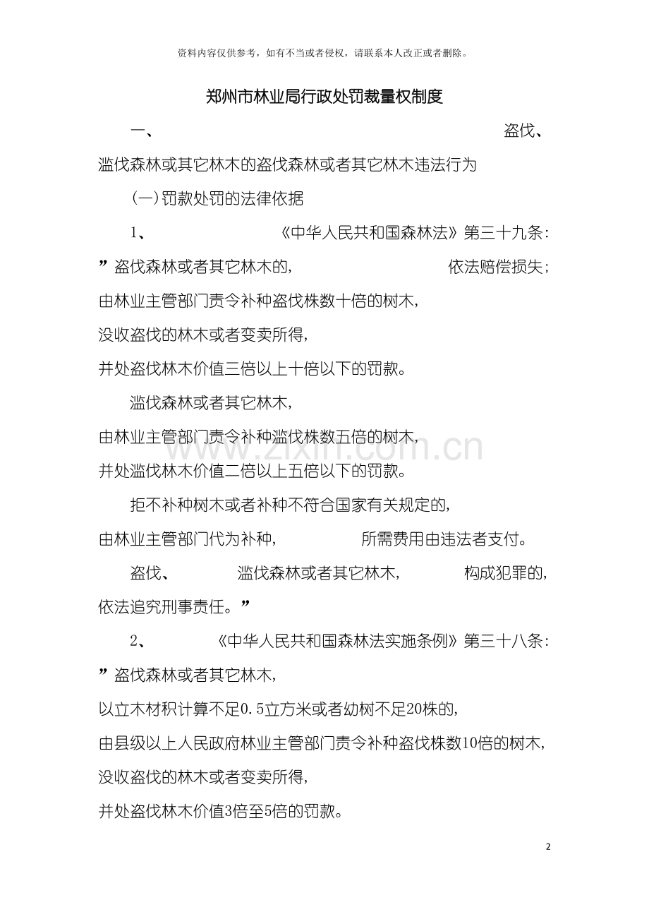 郑州市林业局行政处罚裁量权制度模板.doc_第2页
