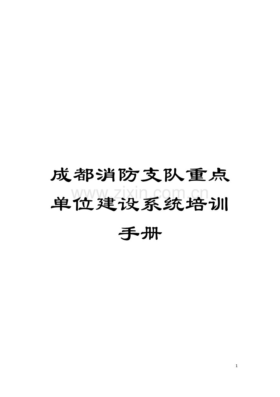 成都消防支队重点单位建设系统培训手册模板.docx_第1页