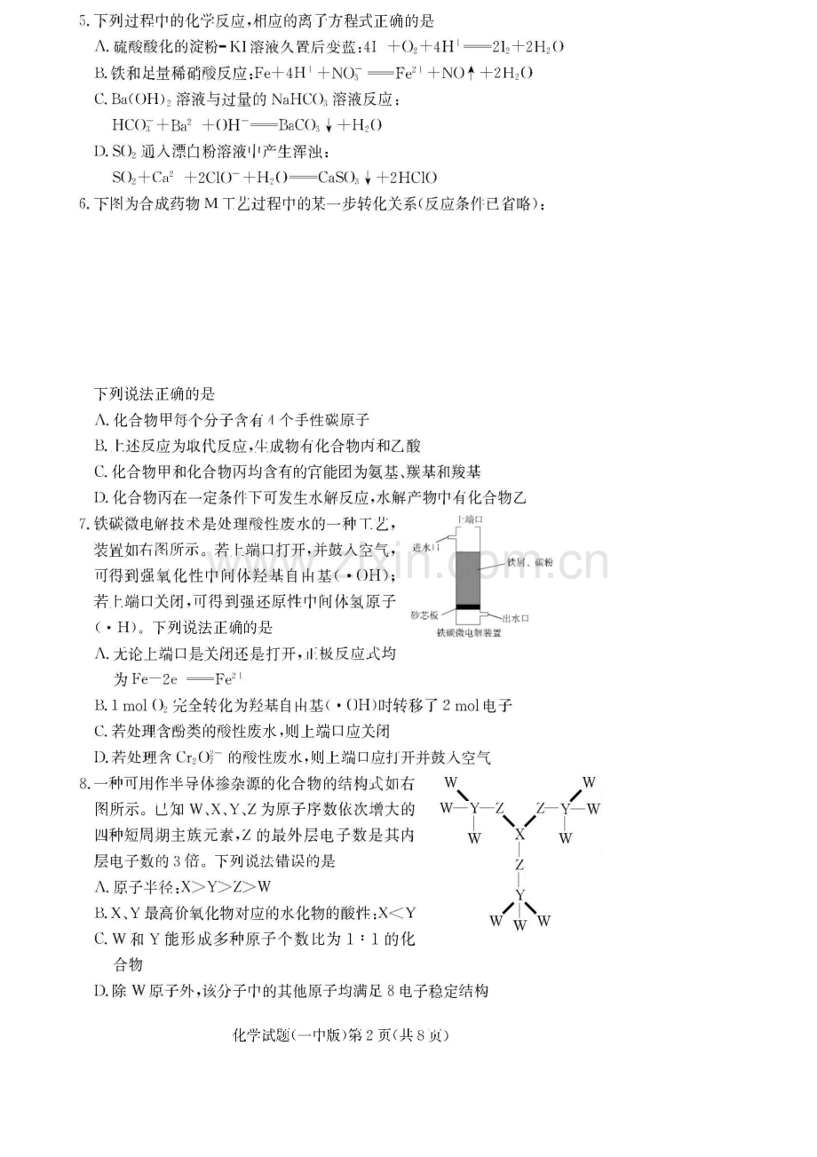 炎德·英才大联考长沙市一中 2025 届高三月考试卷（六）化学试题（无答案).docx_第2页