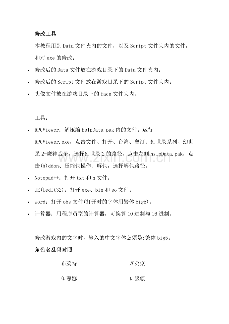 游戏攻略：幻世录Ⅱ修改教程.docx_第1页