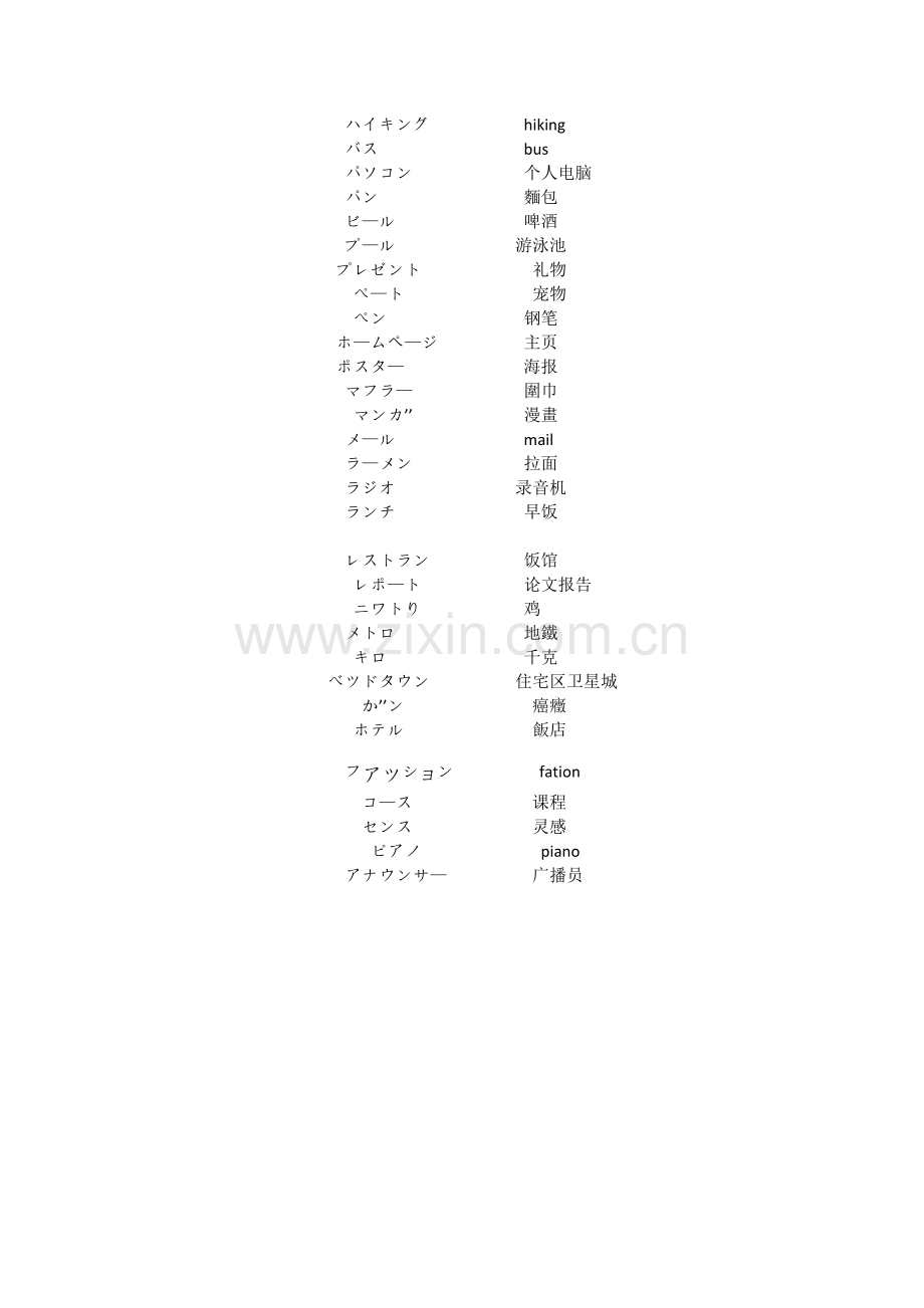 新大学日语标准教程基础篇1外来词归纳.docx_第2页