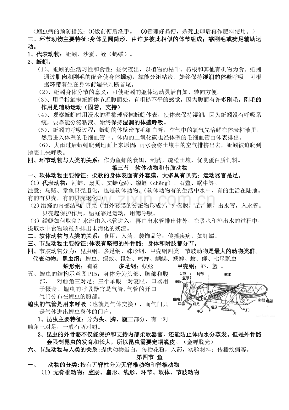 复习提纲人教版八年级生物上册.doc_第2页