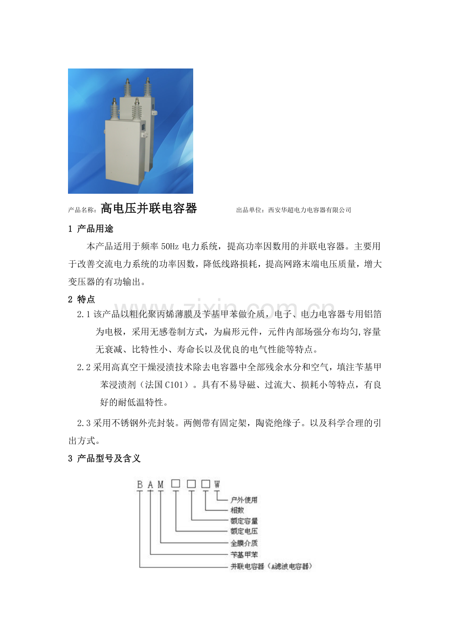 高压并联电容使用说明.doc_第1页