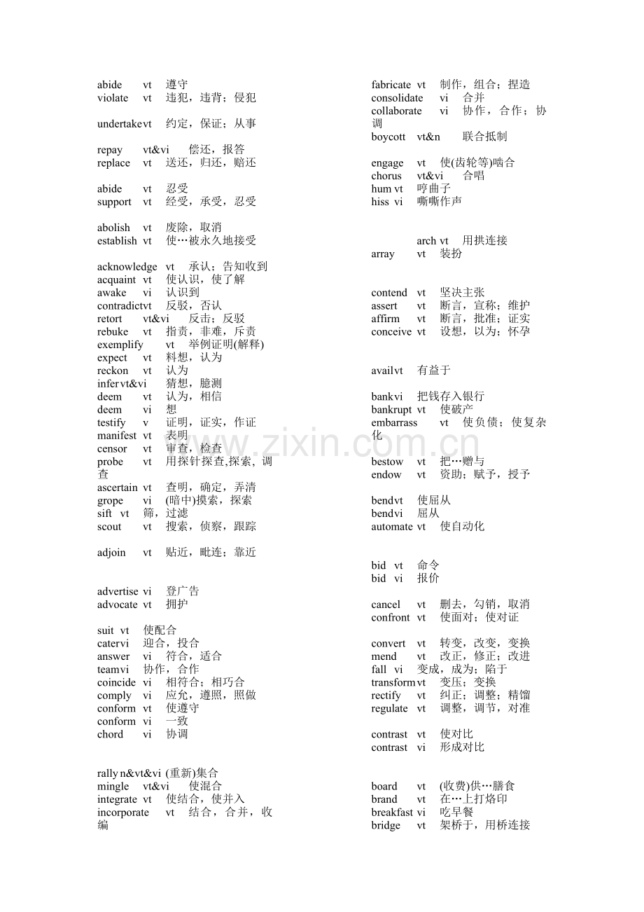 英语六级词汇(动词)doc.doc_第1页