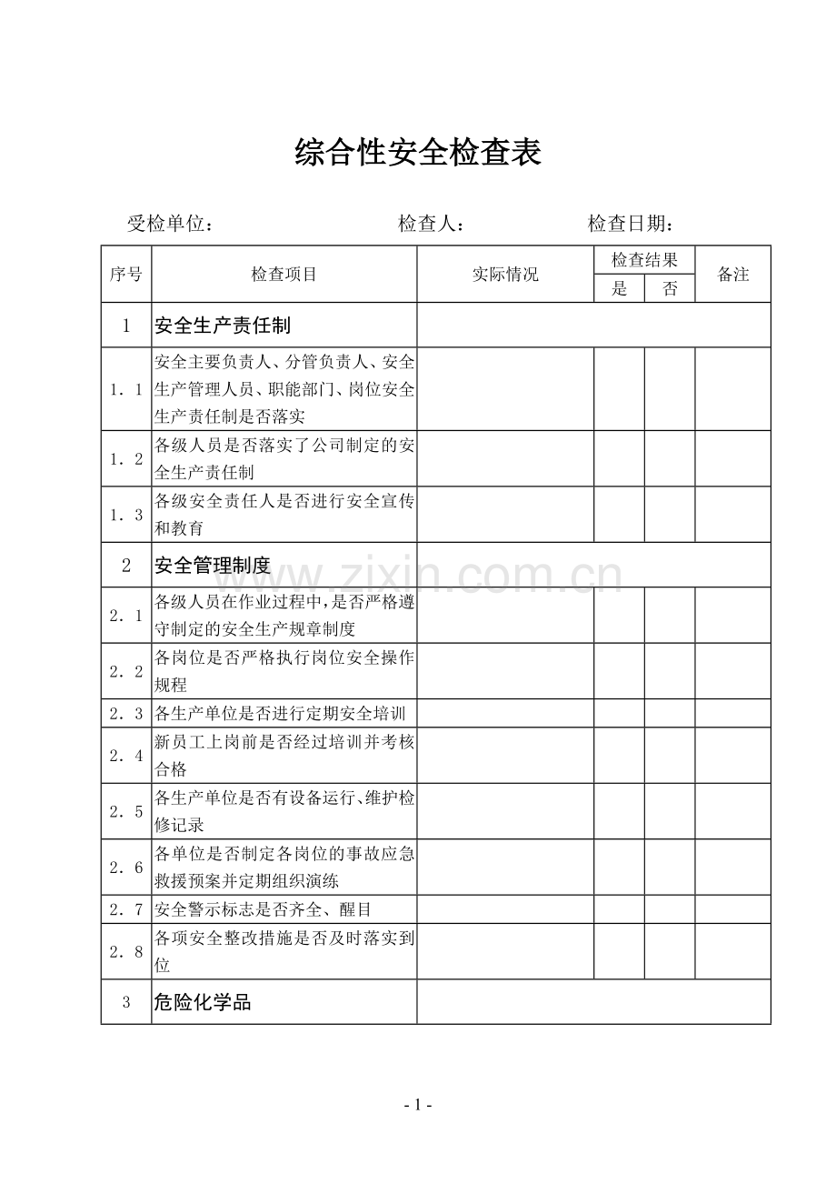 综合性安全检查表.doc_第1页