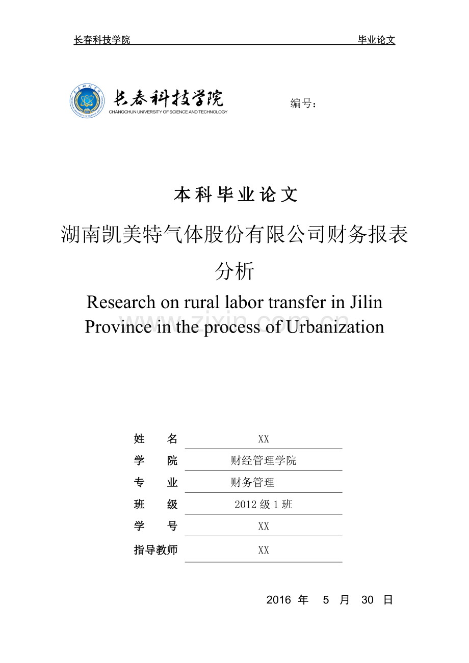 湖南凯美特气体股份有限公司财务报表分析.doc_第1页
