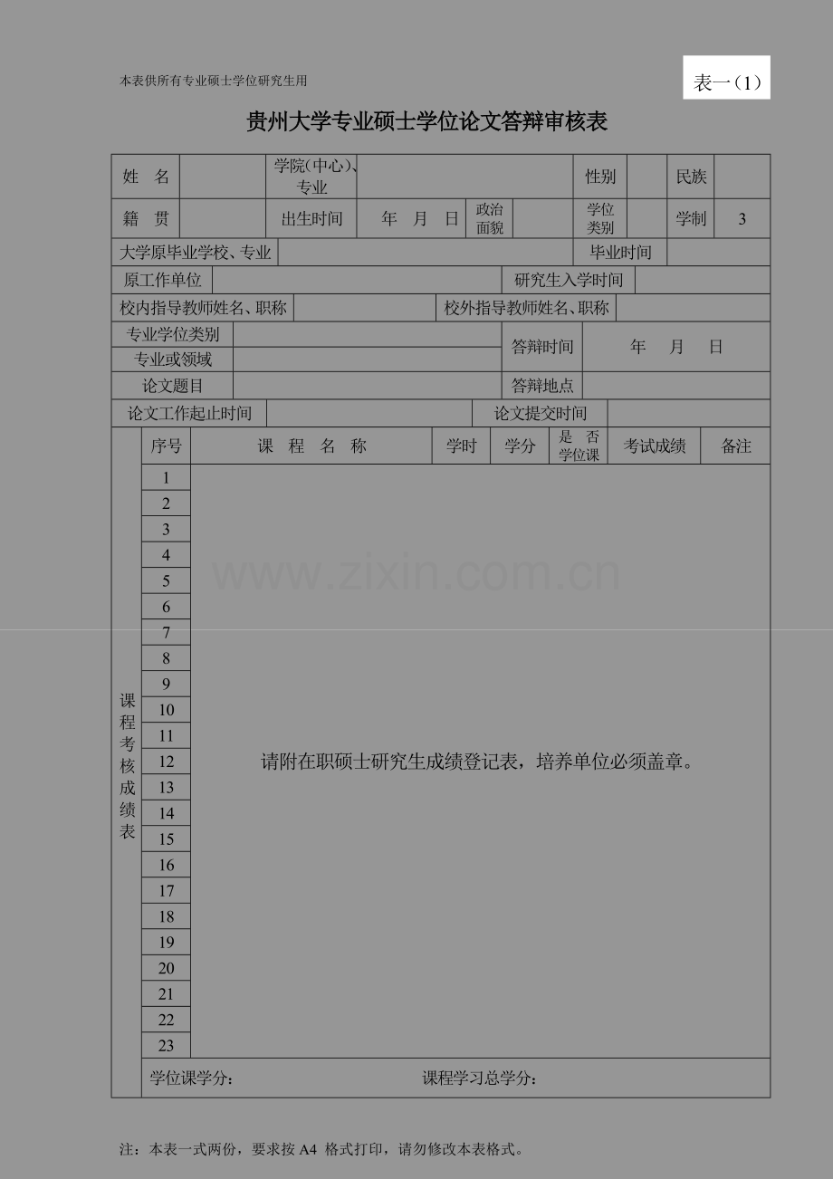 答辩系列表--专业学位单双证生通用.doc_第2页
