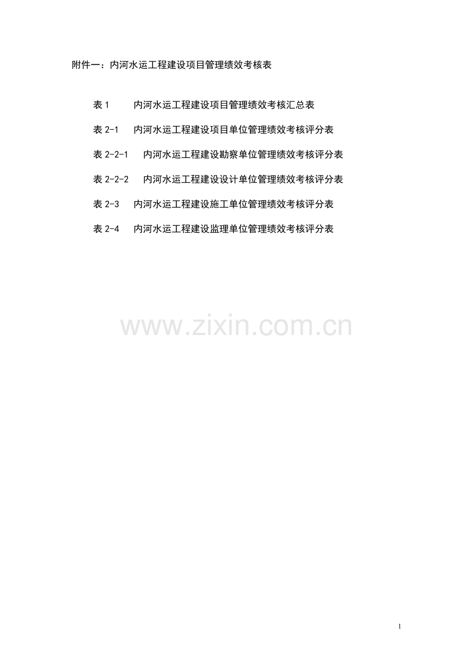 内河水运工程建设项目管理绩效考核表.doc---内河水运工程建设项目管理-....doc_第1页