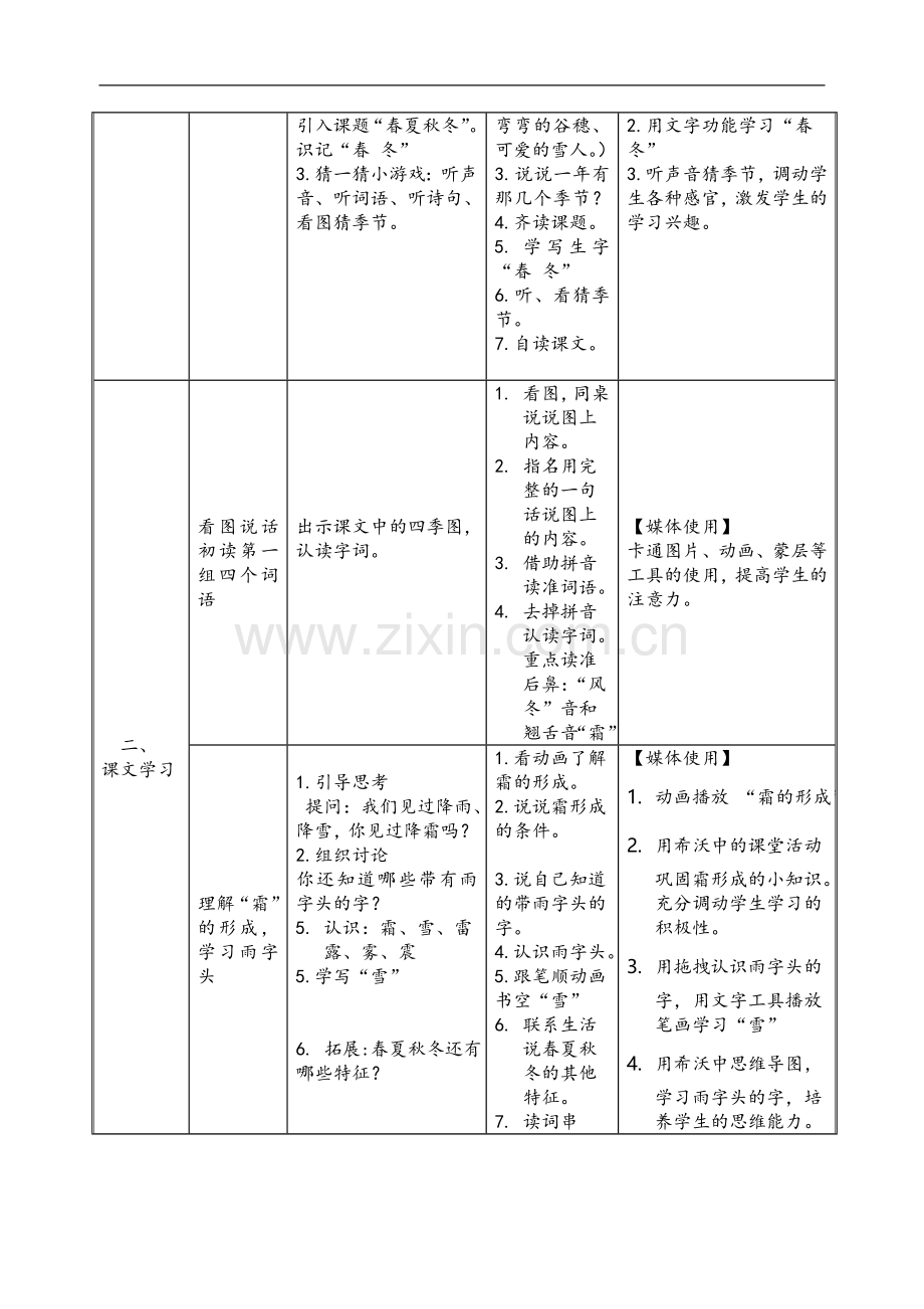 一年级下册语文教案---识字(一)-1.春夏秋冬-人教(部编版).doc_第2页