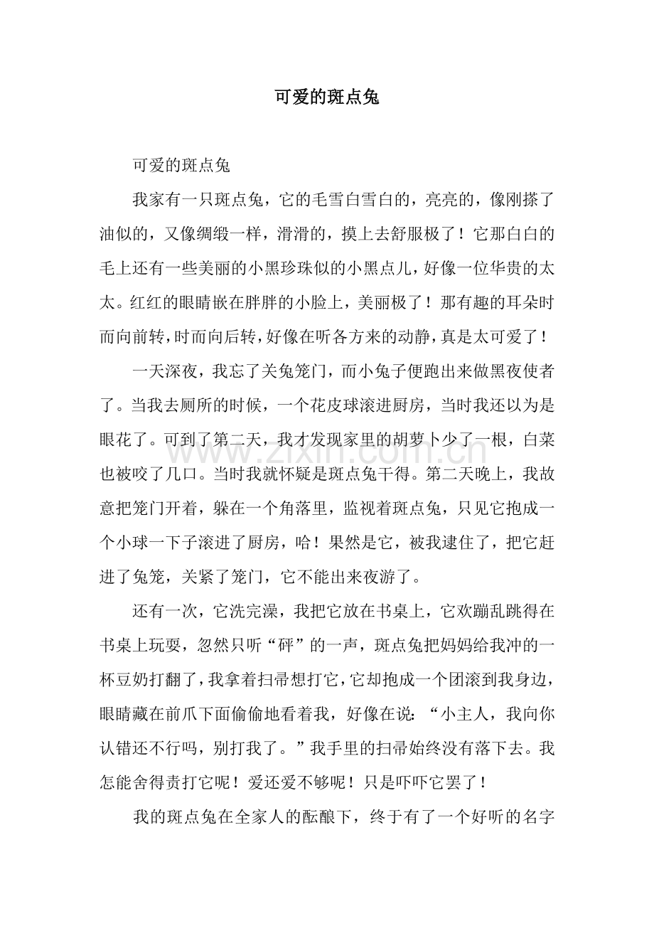 可爱的斑点兔.docx_第1页