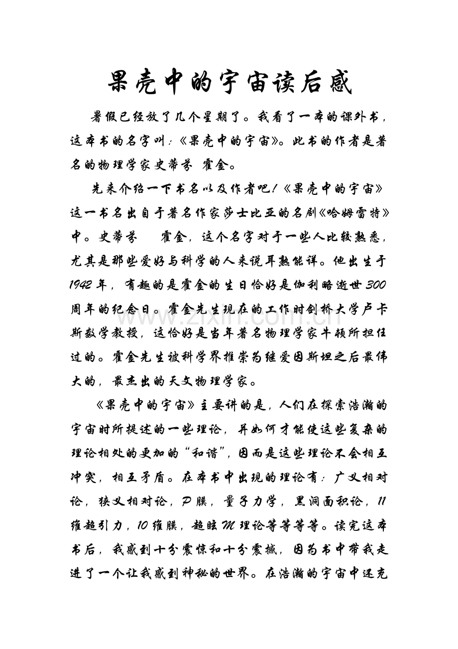《果壳中的宇宙》.doc_第1页