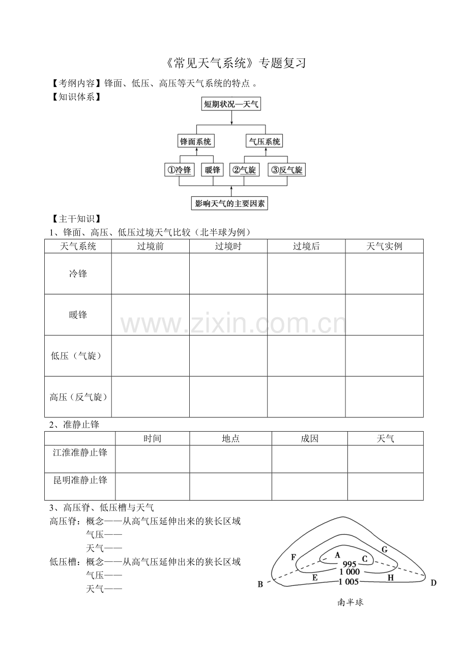 天气系统-学案.docx_第1页