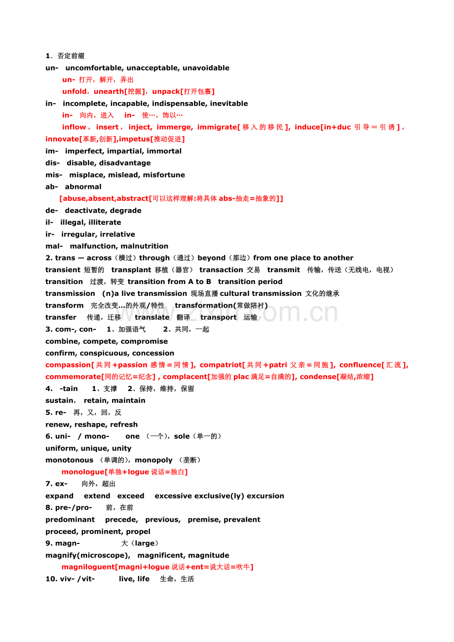 六级词根词缀更新版.doc_第1页