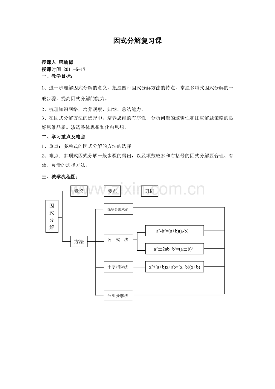 分解因式复习教案.doc_第1页