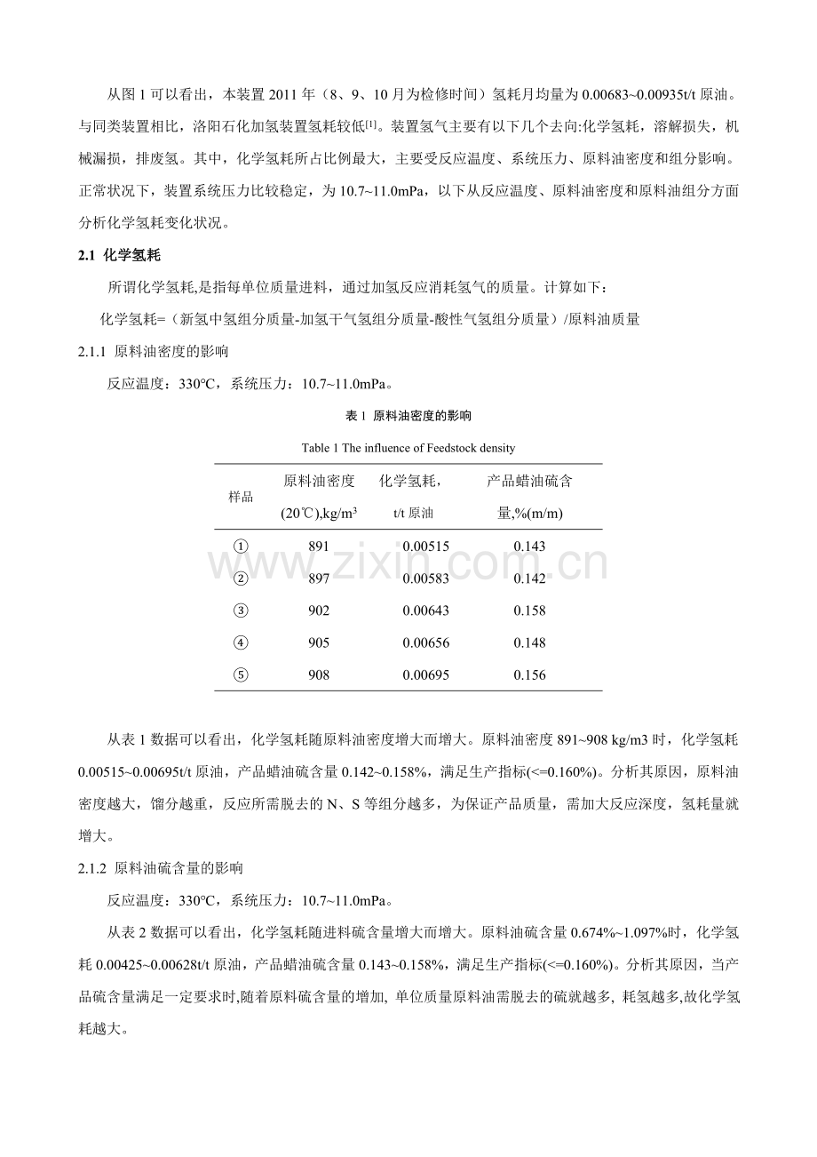 加氢装置氢耗影响因素分析.doc_第2页