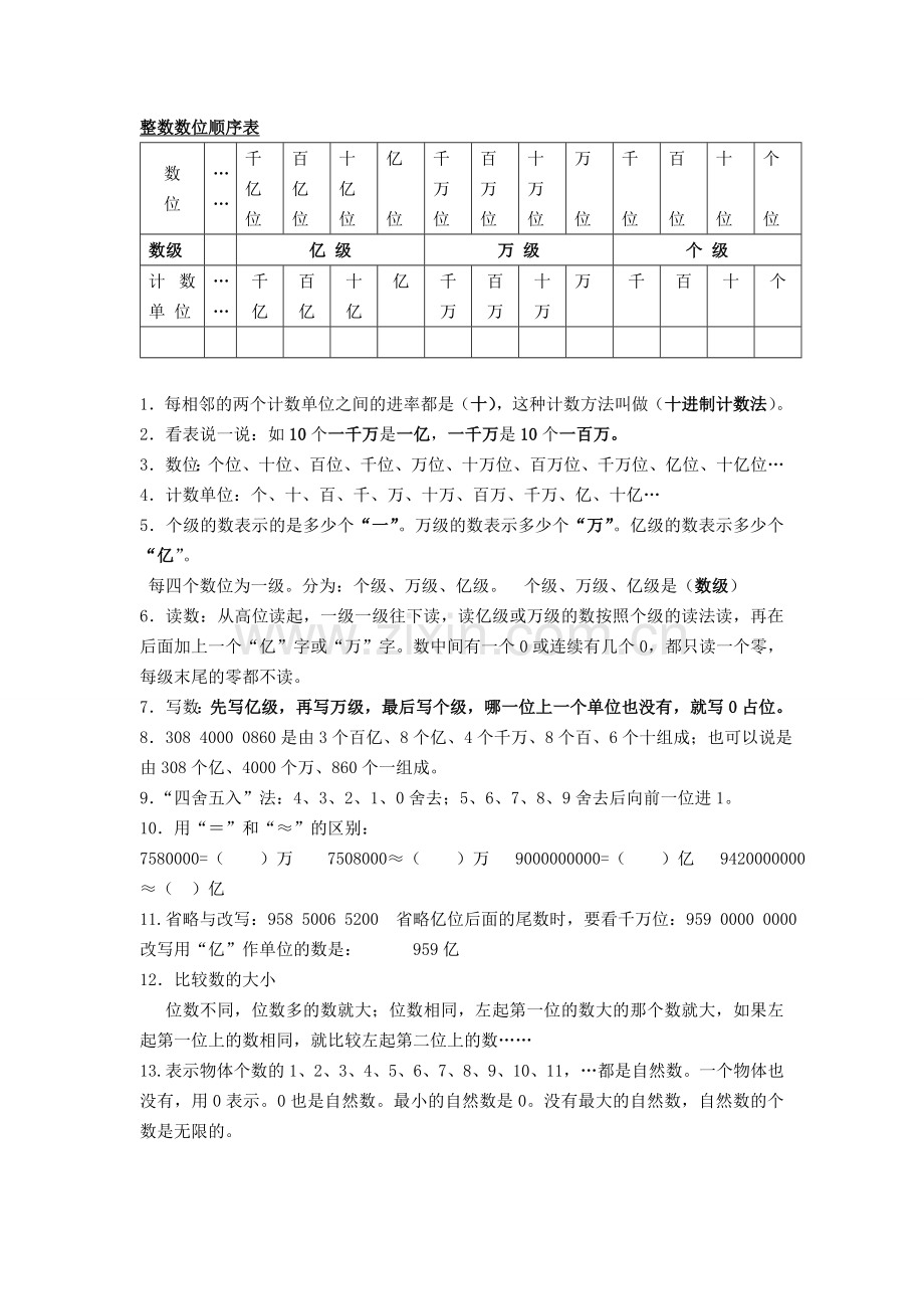 大数的认识复习卷.doc_第1页