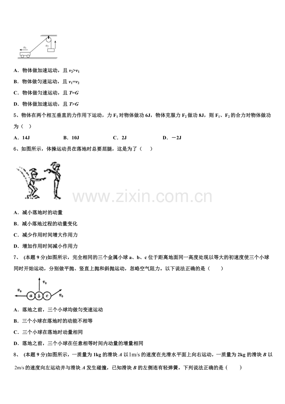 山东省招远市第一中学2025届高一物理第二学期期末复习检测试题含解析.doc_第2页