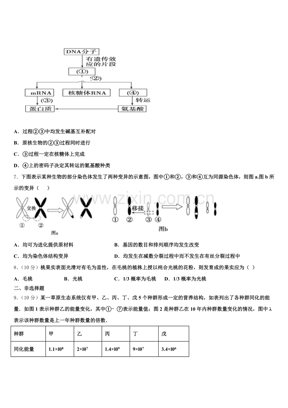 福建省晋江市子江中学2025届高一生物第二学期期末学业质量监测模拟试题含解析.doc_第2页