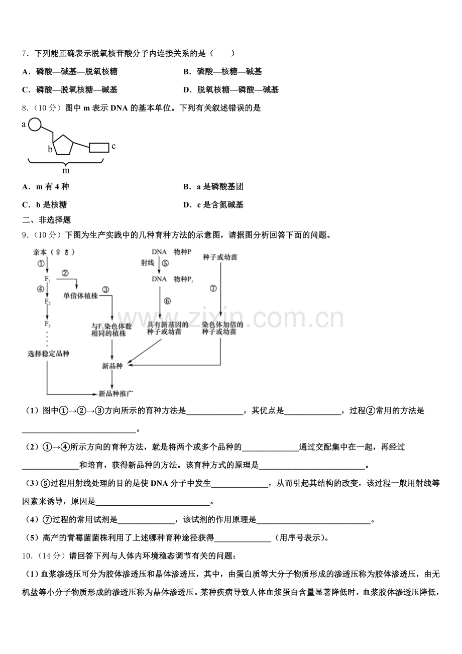 2025届黑龙江省鹤岗市一中生物高一下期末检测模拟试题含解析.doc_第2页