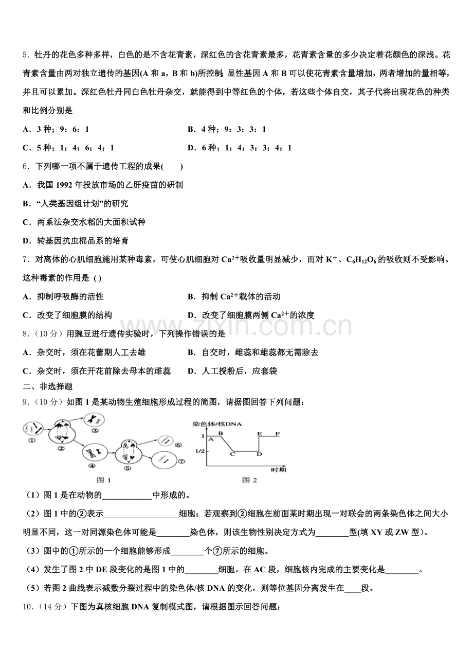 山东省青岛经济开发区致远中学2025年生物高一第二学期期末教学质量检测模拟试题含解析.doc_第2页