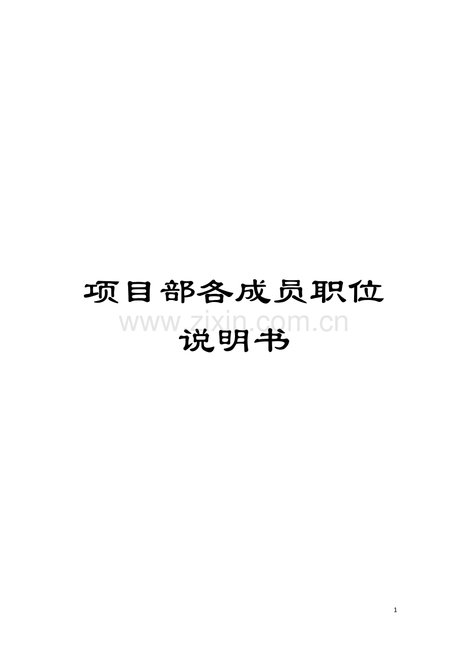 项目部各成员职位说明书模板.doc_第1页