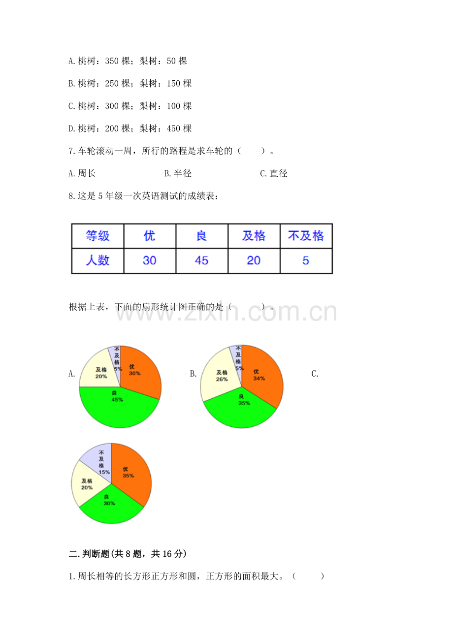 2022人教版六年级上册数学期末考试试卷及答案【真题汇编】.docx_第2页