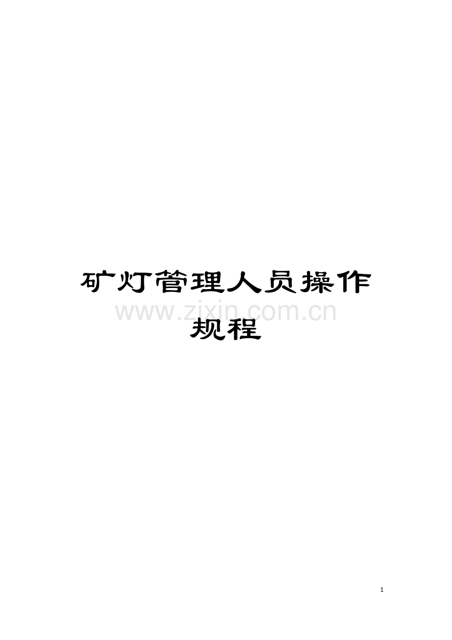 矿灯管理人员操作规程模板.doc_第1页