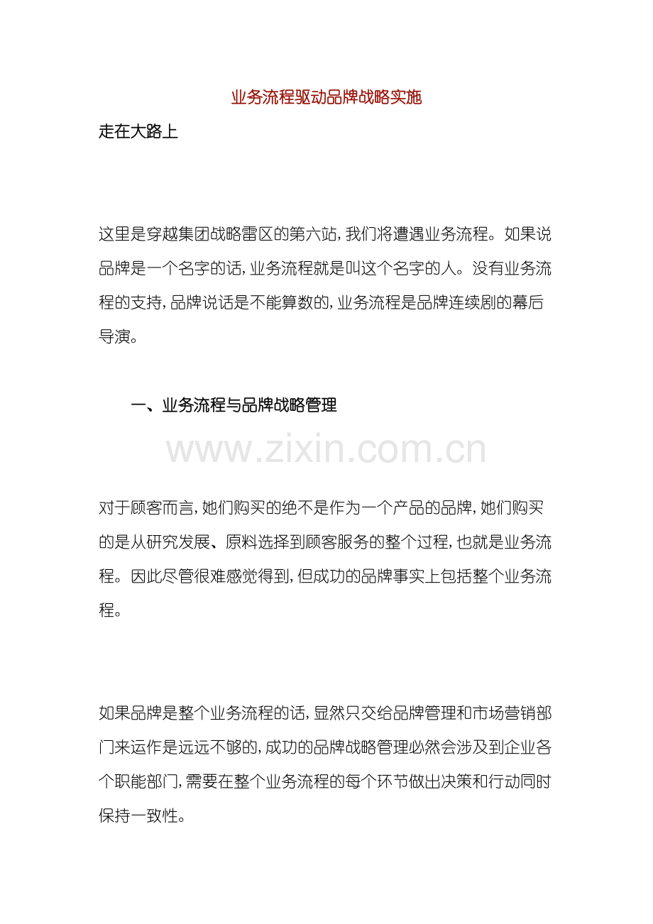 业务流程驱动品牌战略实施方案讲义.doc_第2页