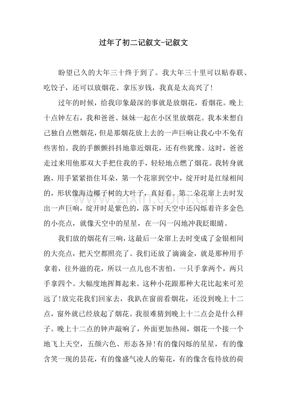 过年了初二记叙文-记叙文.docx_第1页