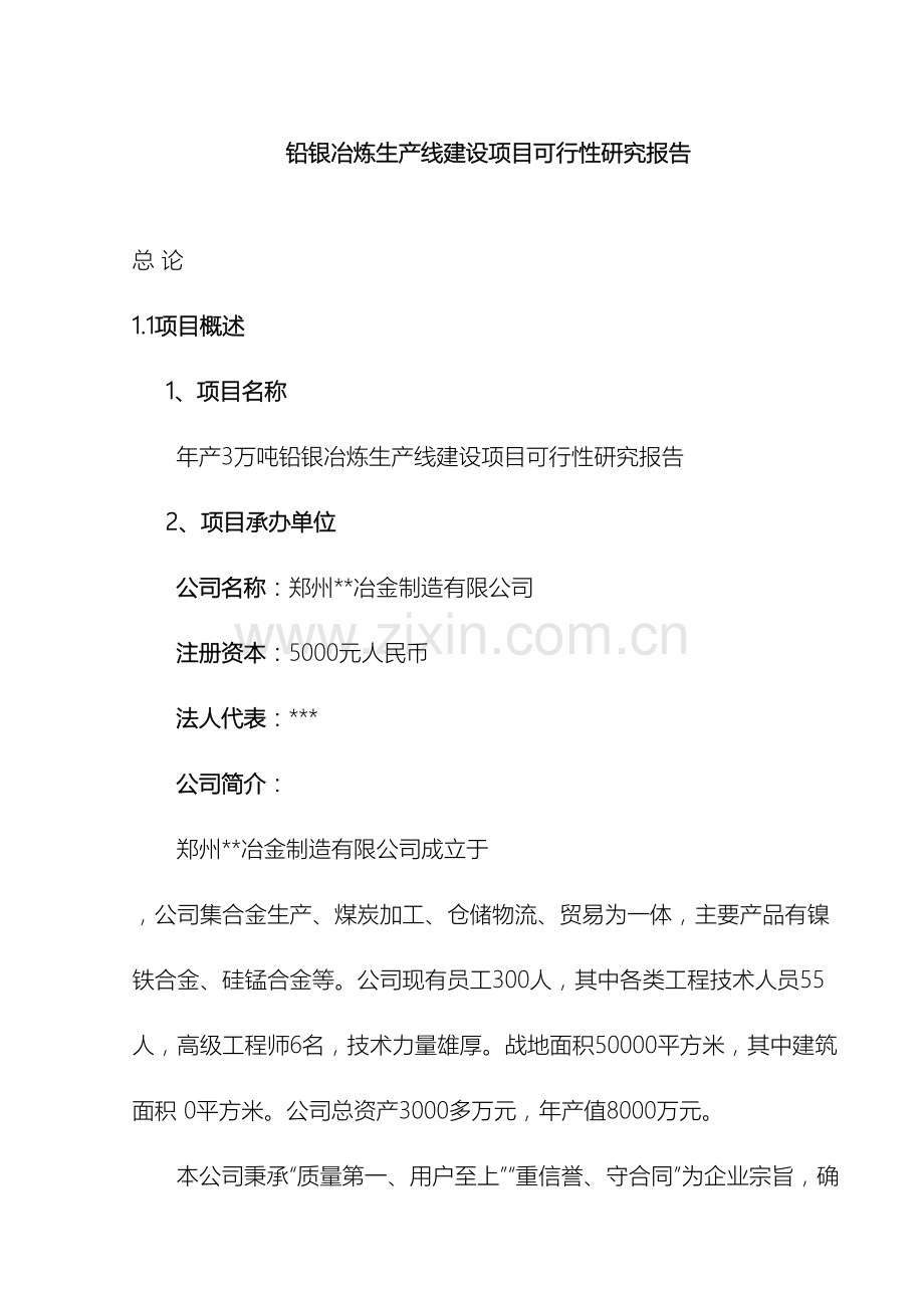 铅银冶炼项目可行性研究报告.doc_第2页
