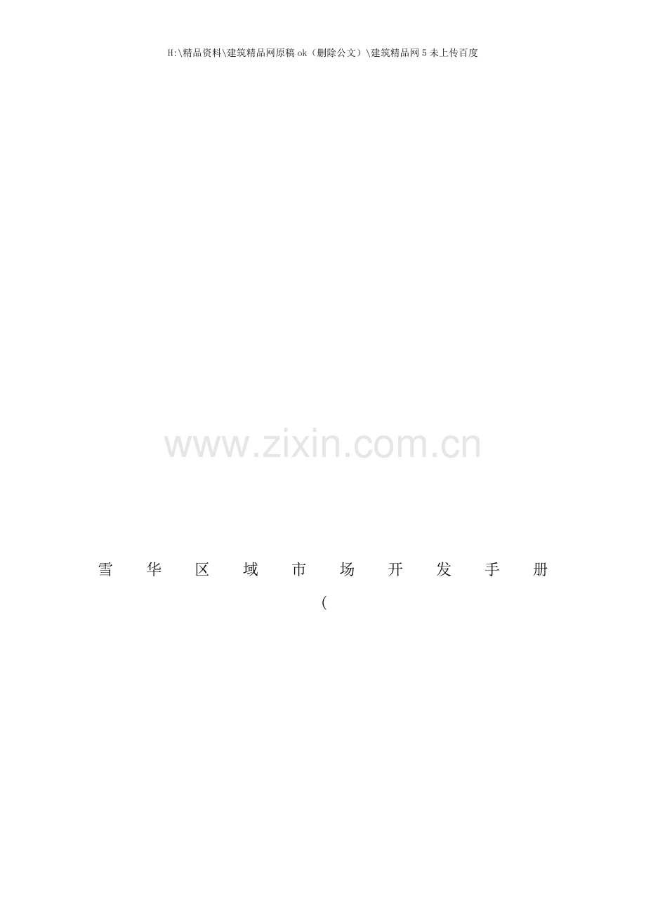 区域市场分析与开发手册.doc_第1页