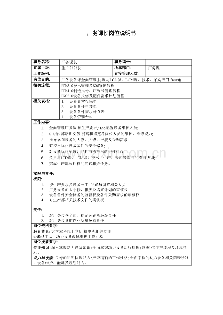 厂务课课长岗位职责.doc_第2页