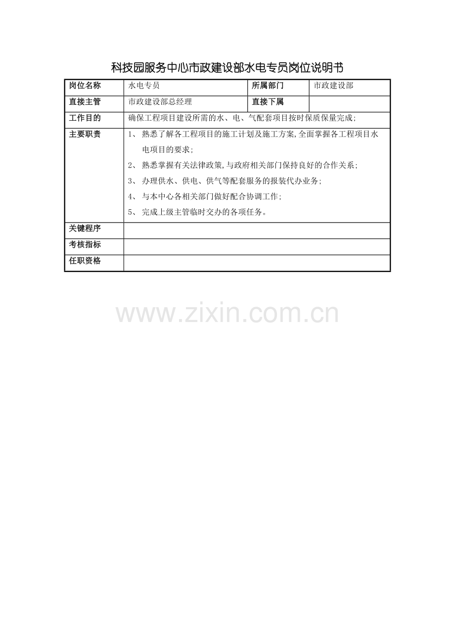 市政建设部水电专员岗位职责.doc_第2页