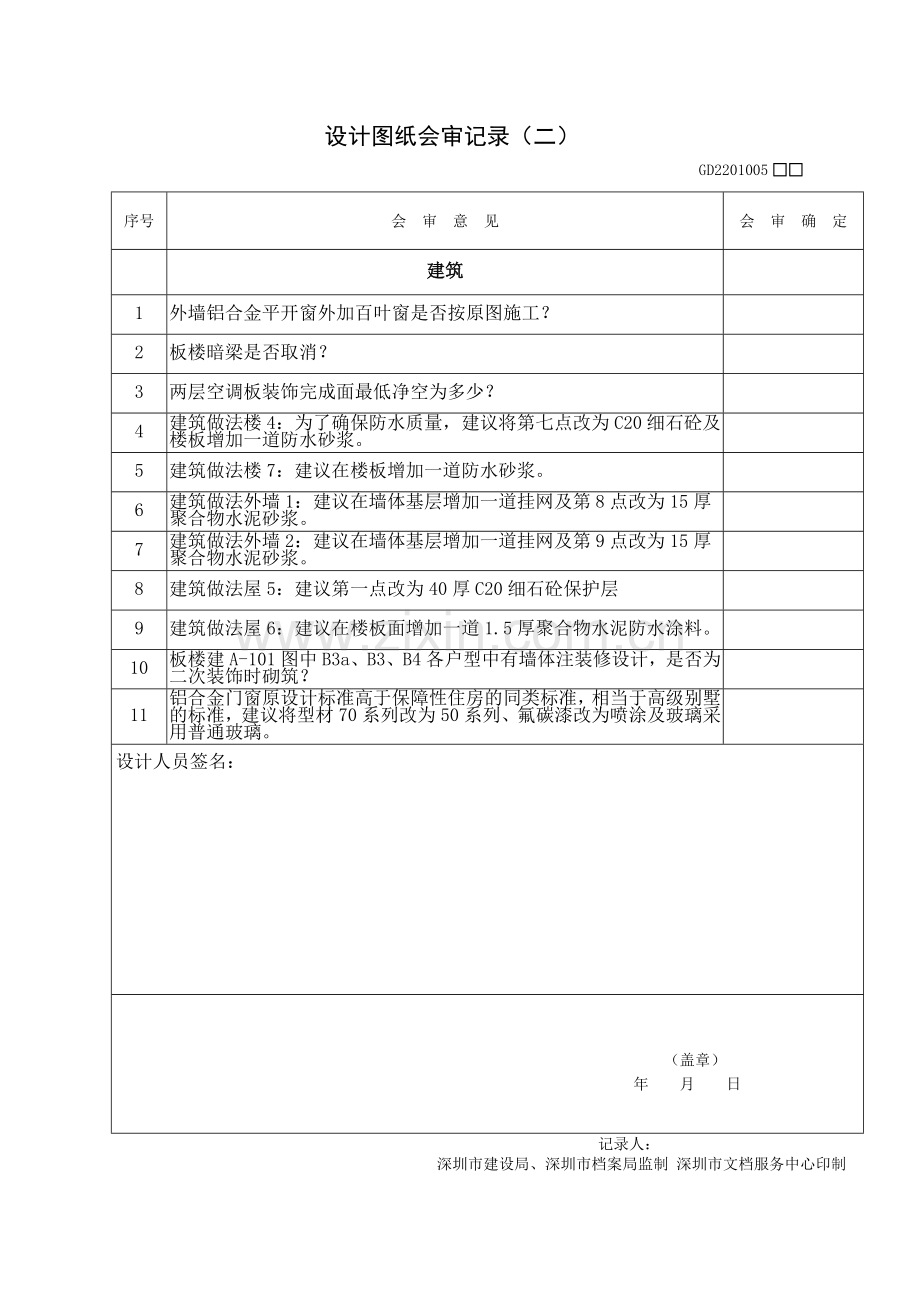 建筑-设计图纸会审记录(二).doc_第1页