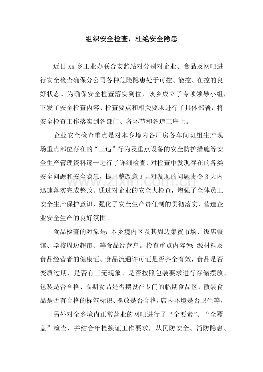组织安全检查-杜绝安全隐患.docx_第1页