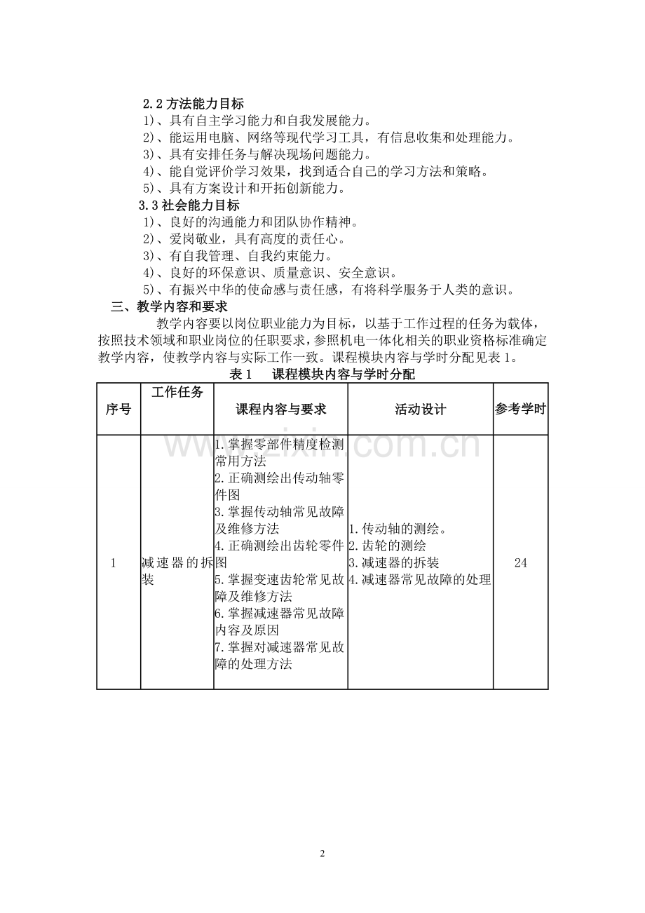 机械系统的拆装课程标准.doc_第2页