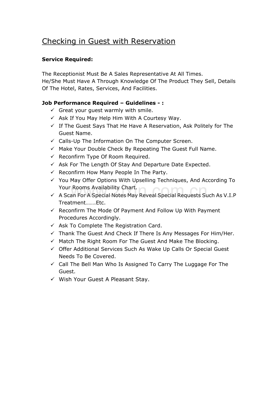 酒店服务流程(英文).doc_第1页