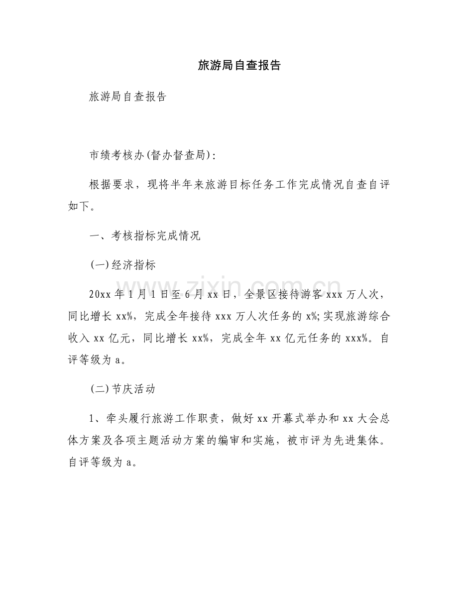 旅游局自查报告.docx_第1页