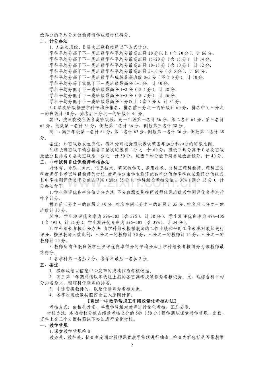 普定一中教师绩效工资考核方案.doc_第2页