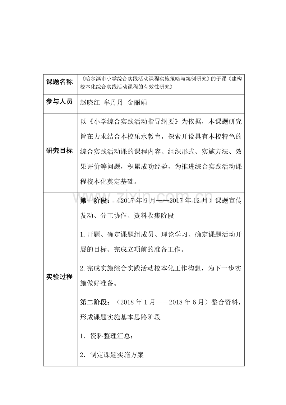 《哈尔滨市小学综合实践活动课程实施策略与案例研究》结题验收表改.docx_第2页