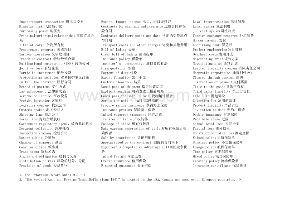 进出口实务与操作-考试重点.doc_第1页