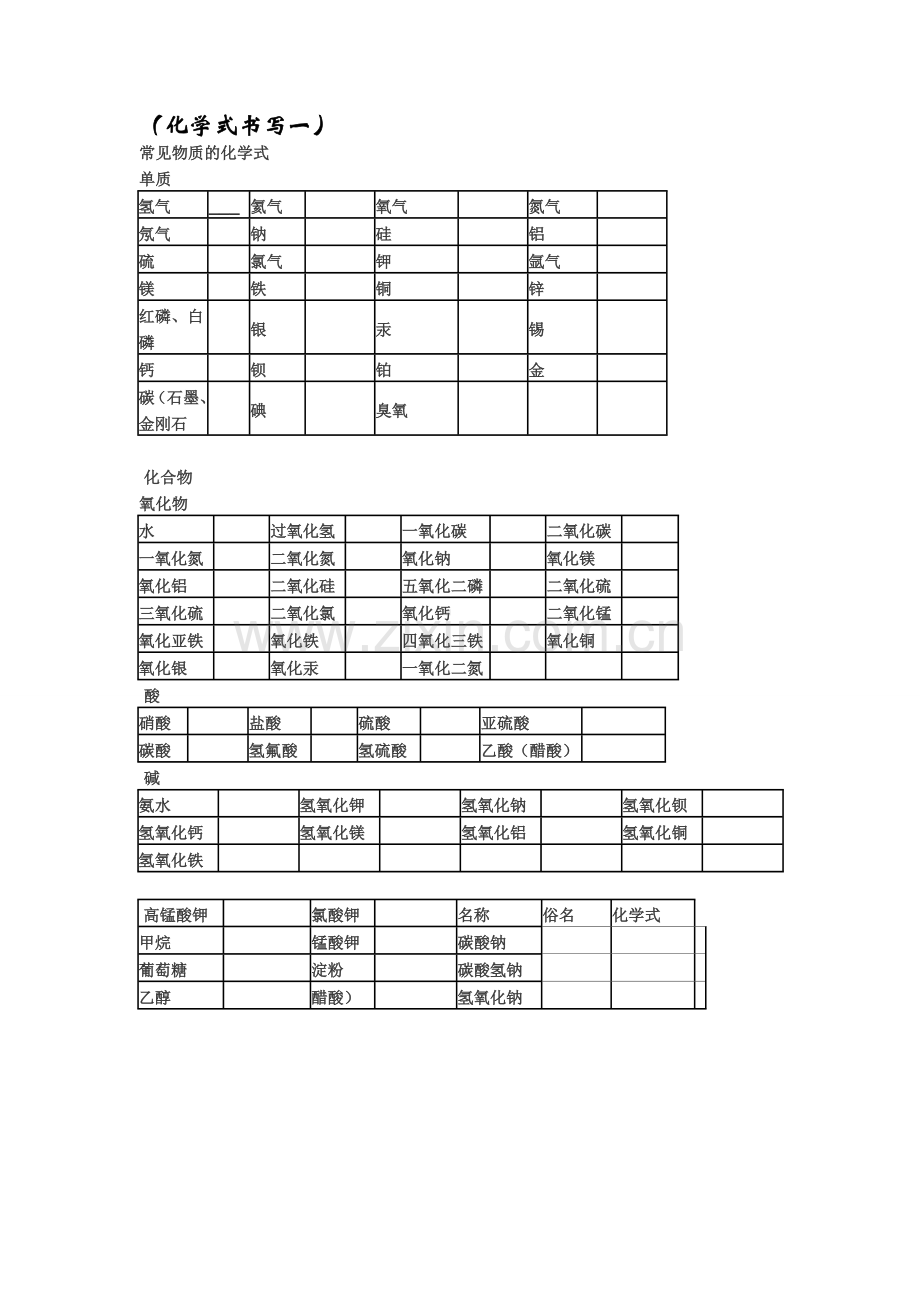化学式书写一.doc_第1页