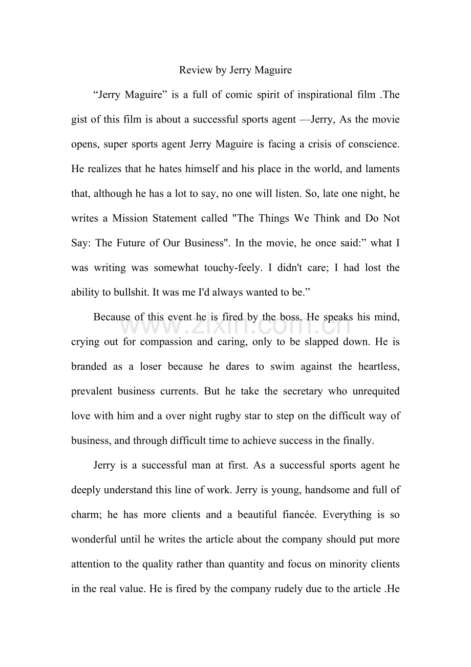 甜心先生影评(纯英文版).doc_第1页