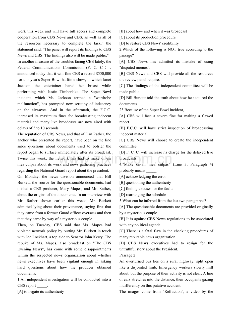 6英语专项：银行求职英语练习题3.doc_第2页