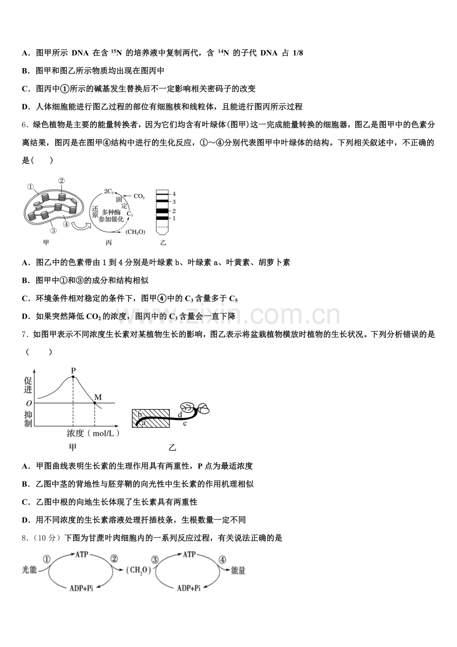 山西省芮城县2024-2025学年生物高二下期末考试试题含解析.doc_第2页
