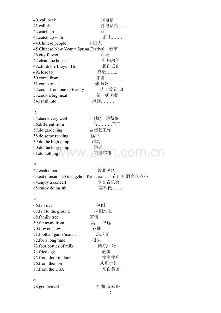 小学阶段英语短语词汇汇总.doc_第2页