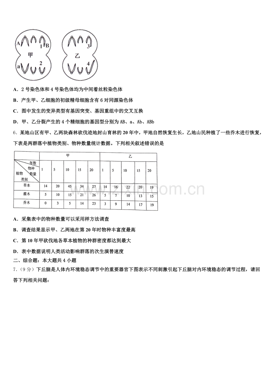 2025年江苏省扬州中学高二下生物期末综合测试模拟试题含解析.doc_第2页