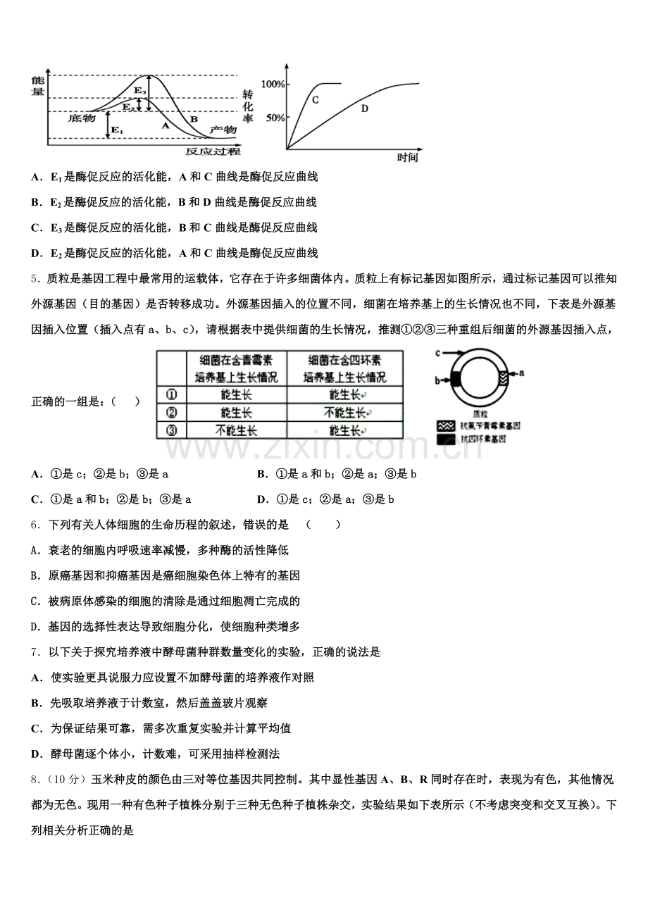 浙江省杭州学军中学海创园学校2025届生物高二下期末达标测试试题含解析.doc_第2页