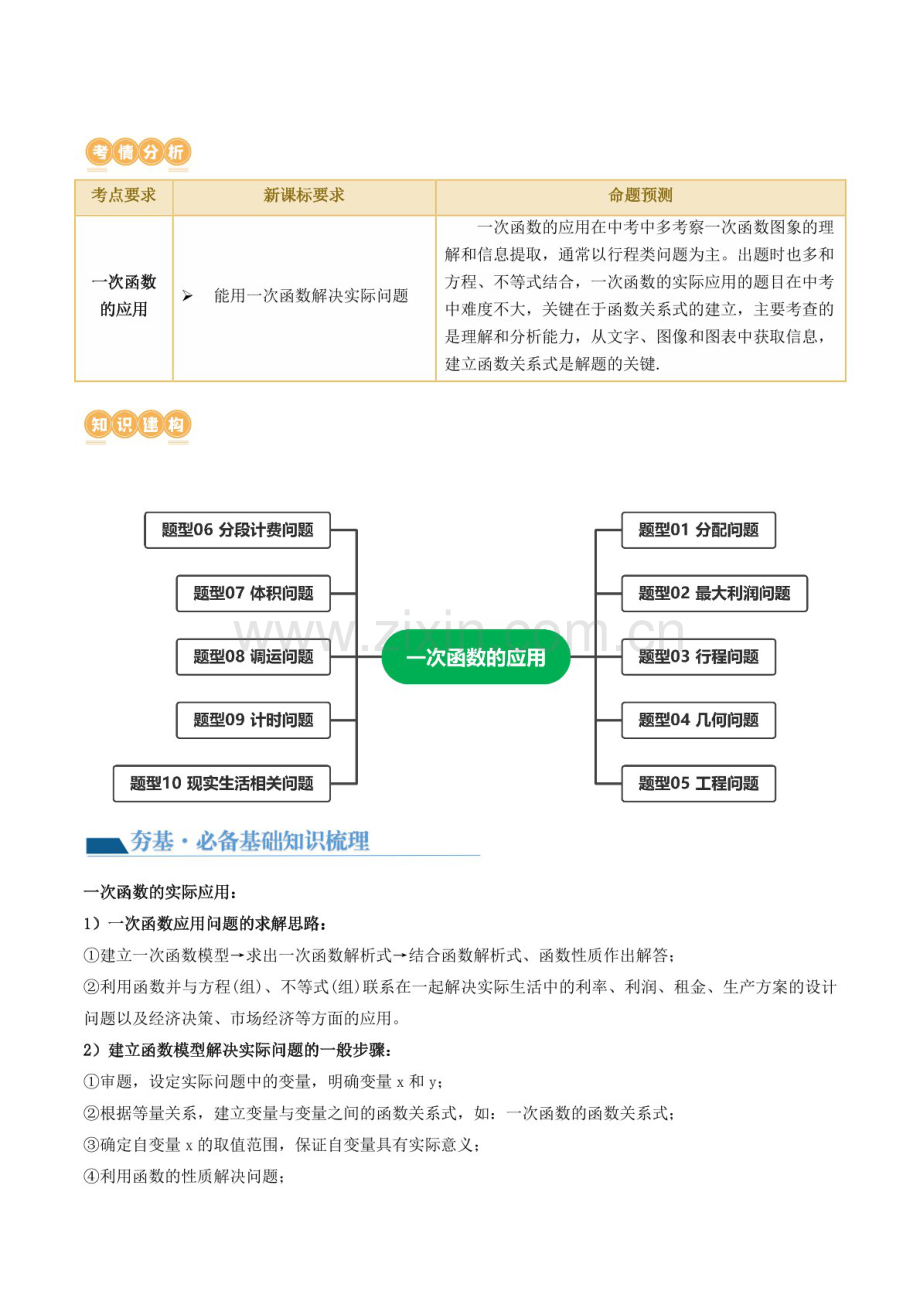 中考数学一轮复习：第11讲 一次函数的应用（知识梳理）（含答案）.docx_第2页